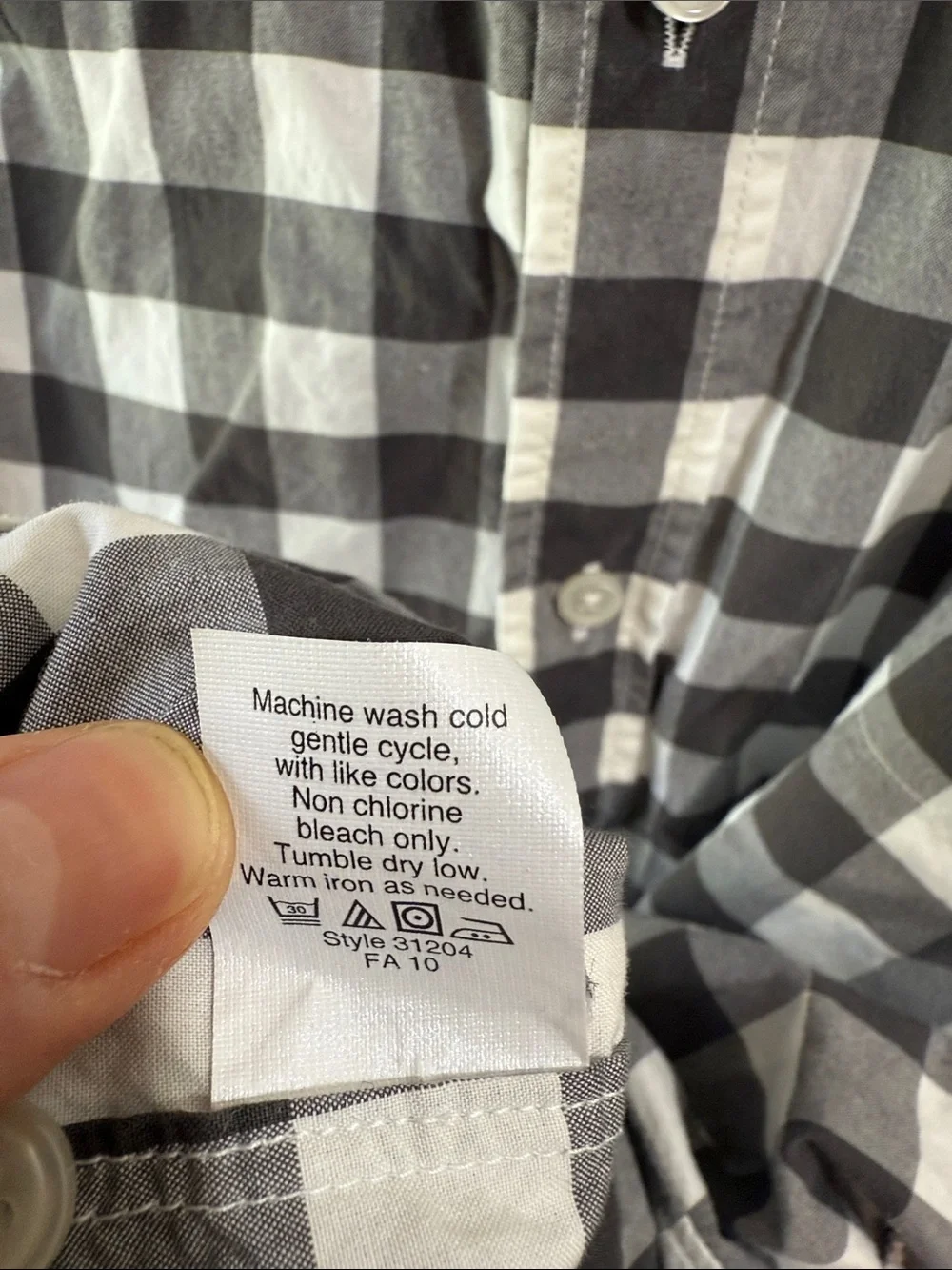 J.Crew Slim Fit Gingham Button Down Shirt XL Gray White Cotton Casual Classic